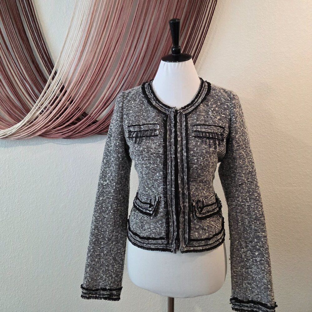 Sans Souci Beaded Tweed Blazer Sz L